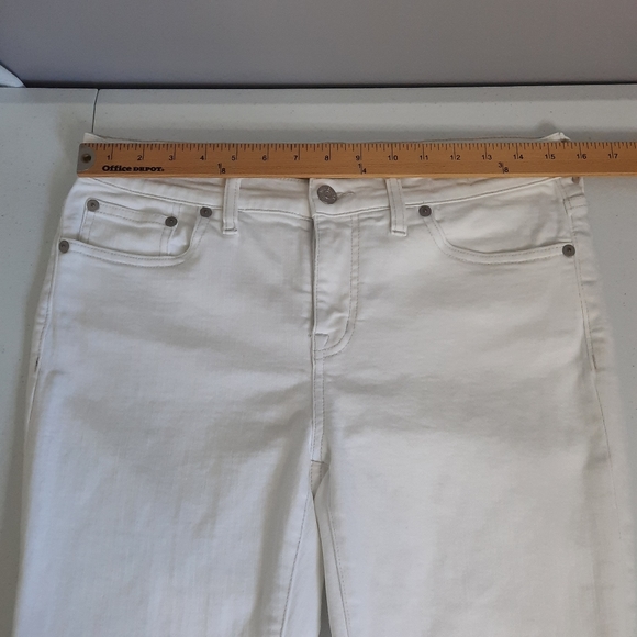 Madewell Alley Straight Distressed Raw Hem White Jeans size 29 - Picture 9 of 16
